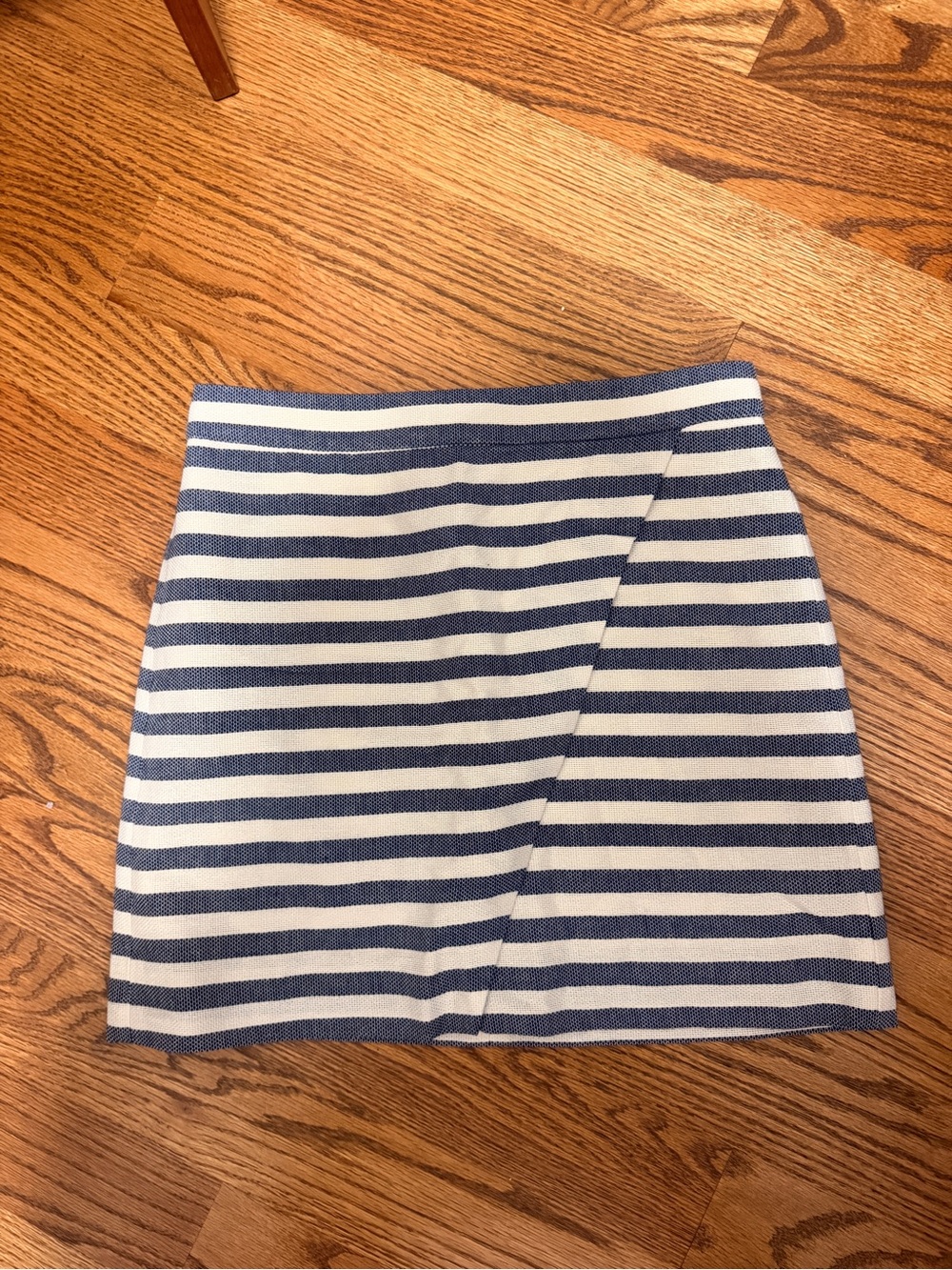J. Crew Factory Blue and White Striped Mini Skirt
